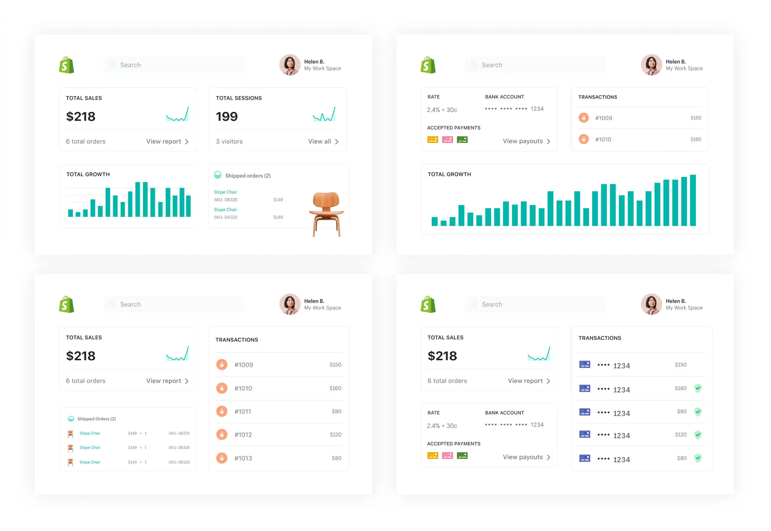 Shopify Website Content Management Software UI Dashboard