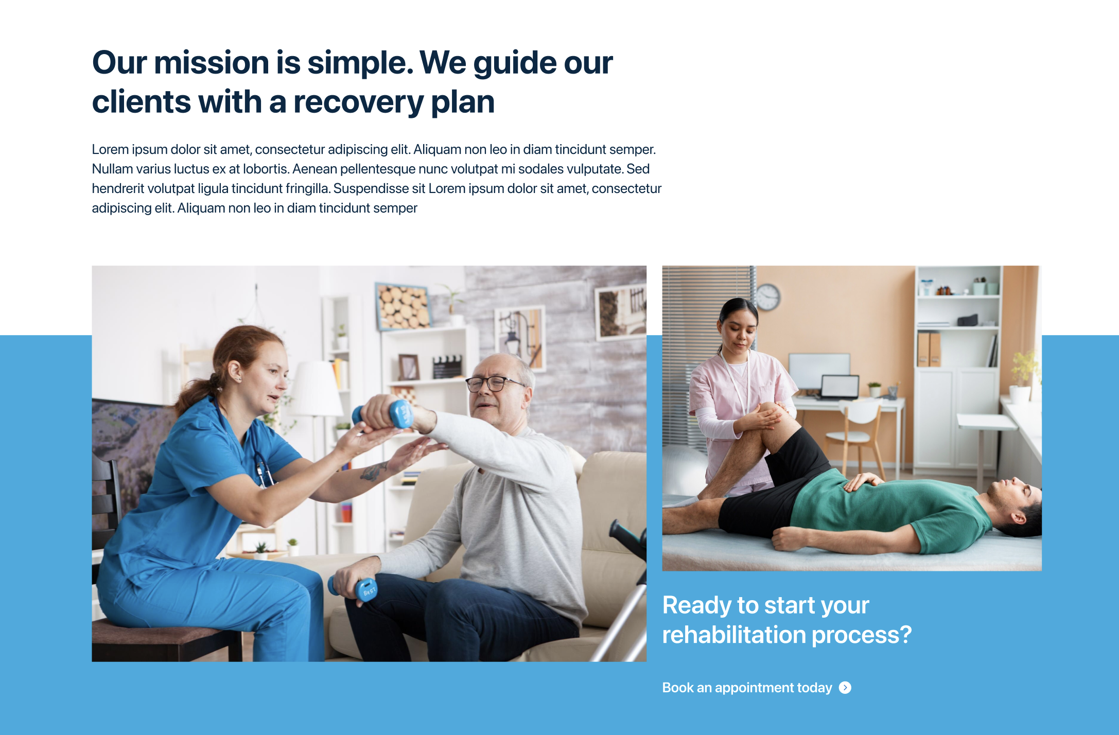 Website design layout from MakeYourMove Rehabilitation.  A Chiropractor services website. 